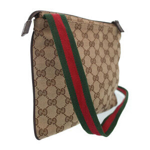 Gucci canvas messenger GG bag Brown